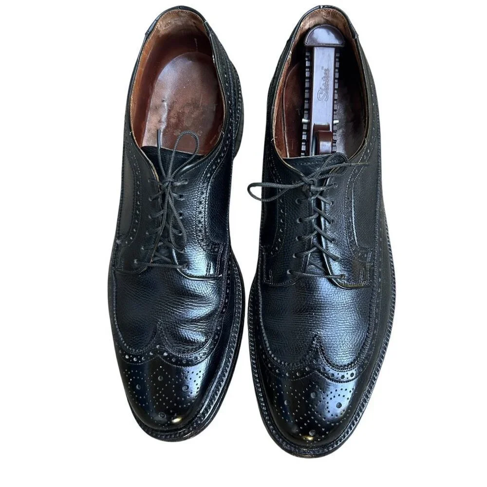 Towncraft Vintage Men's Black Wingtip Lace Up Oxfords Size 10.5 C